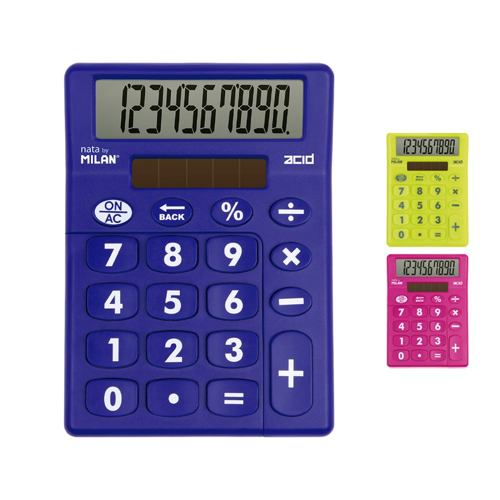 Hộp 6 Máy Tính Milan 10 Digit Acid, Nhiều Màu (2)