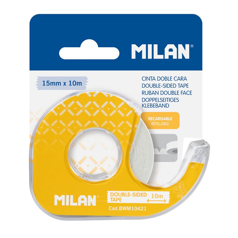 Vỉ Băng Keo Hai Mặt Milan 15 Mm X 10 M Kèm Cắt Băng Keo (2)
