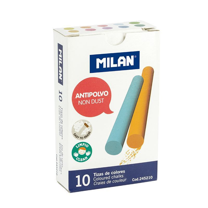 Vỉ Combo 02 Hộp 10 Viên Phấn Không Bụi Milan Calcium Carbonate, Nhiều Màu (2)
