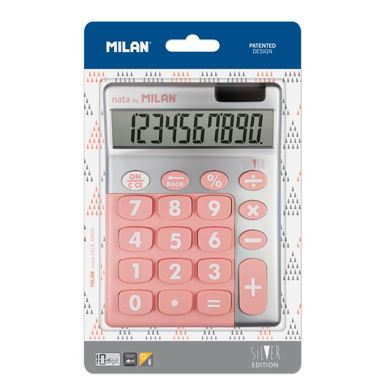 Vỉ Máy Tính Milan 10 Digit Silver (1)