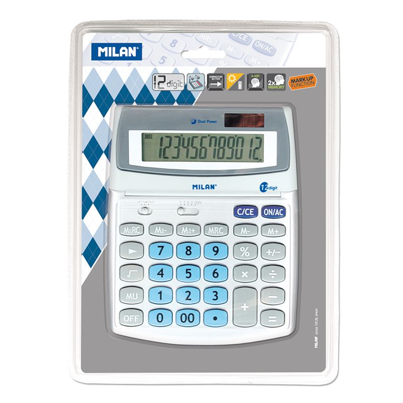 Vỉ Máy Tính Milan 12 Digit Cỡ Lớn (1)