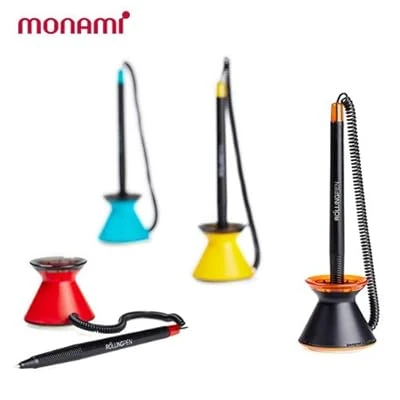 Bộ 4 Bút Bi Đế Đứng Rolling Pen Đầu Bi 0.7 Mm Monami