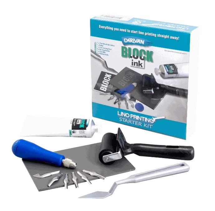 Bộ Khắc In Lino Mực In Khối Block Ink Lino Printing Kit Derivan