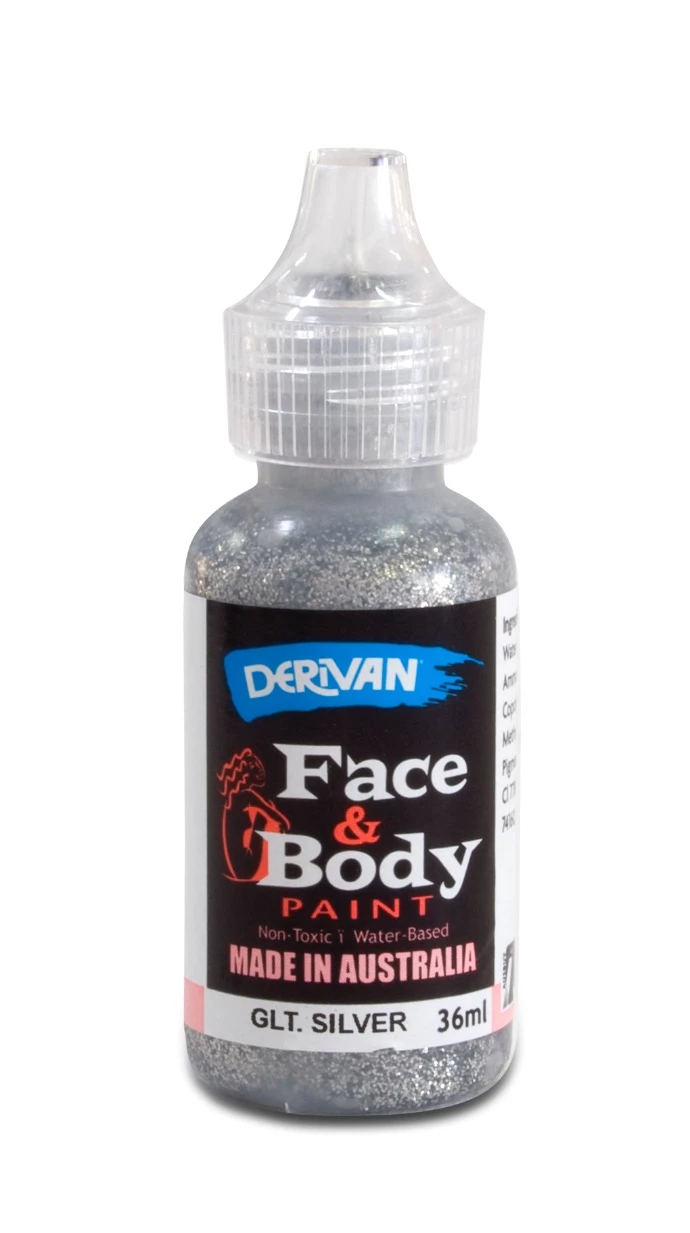 Màu Hóa Trang Kim Tuyến Màu Bạc 36ml Face Paint 36ml Glitter Silver Derivan