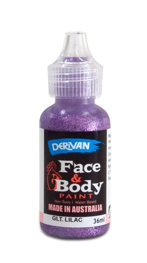 Màu Hóa Trang Kim Tuyến Màu Tím Nhạt 36ml Face Paint 36ml Glitter Lilac Derivan