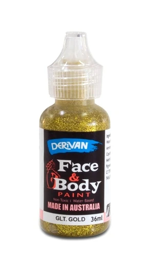 Màu Hóa Trang Kim Tuyến Màu Vàng 36ml Face Paint 36ml Glitter Gold Derivan