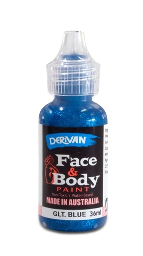 Màu Hóa Trang Kim Tuyến Màu Xanh Dương 36ml Face Paint 36ml Glitter Blue Derivan