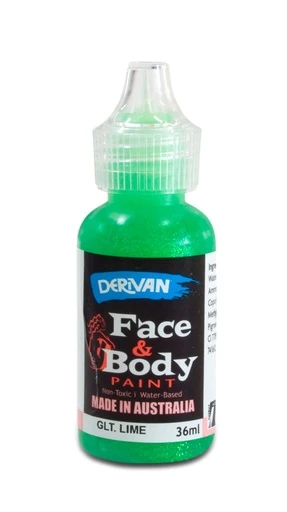 Màu Hóa Trang Kim Tuyến Màu Xanh Lá Chanh 36ml Face Paint 36ml Glitter Lime Derivan