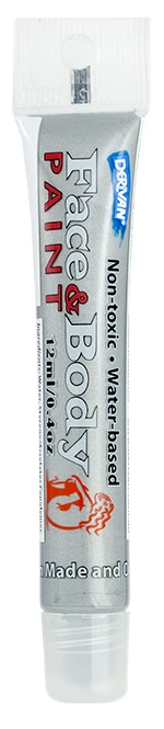 Màu Hóa Trang Mặt & Cơ Thể Màu Bạc Kim Loại 2 Dạng Tuýp 12ml Face & Body 12ml Tube Metallic Silver 2 Derivan
