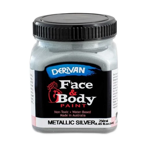 Màu Hóa Trang Màu Bạc Kim Loại 250ml Face Paint 250ml Metallic Silver Derivan