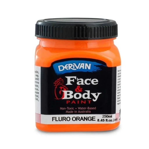 Màu Hóa Trang Màu Cam Huỳnh Quang 250ml Face Paint 250ml Fluro Orange Derivan