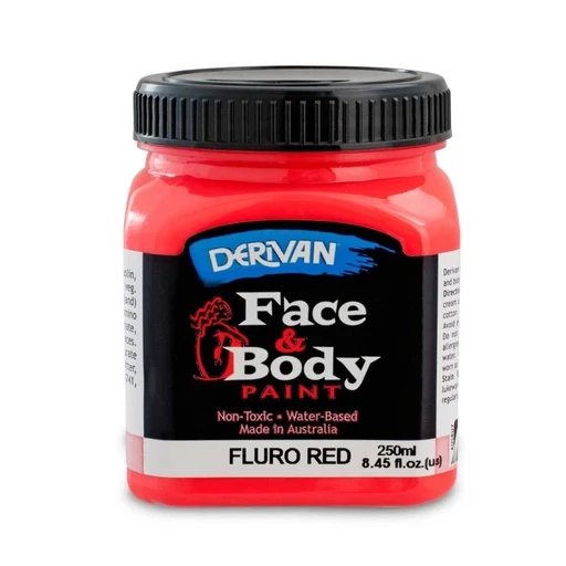Màu Hóa Trang Màu Đỏ Huỳnh Quang 250ml Face Paint 250ml Fluro Red Derivan