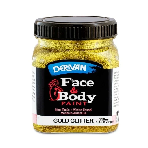 Màu Hóa Trang Màu Kim Tuyến Vàng 250ml Face Paint 250ml Glitter Gold Derivan