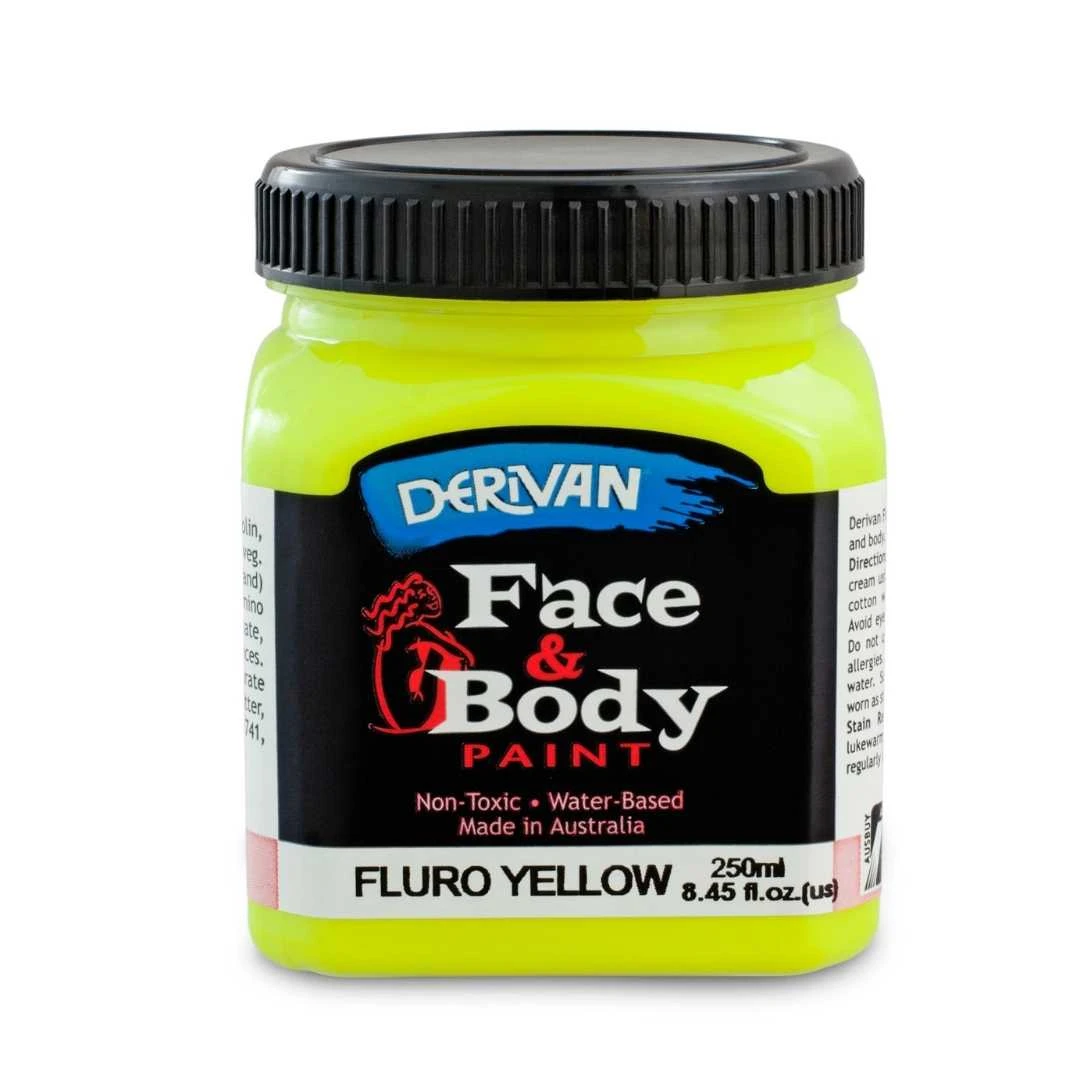 Màu Hóa Trang Màu Vàng Huỳnh Quang 250ml Face Paint 250ml Fluro Yellow Derivan