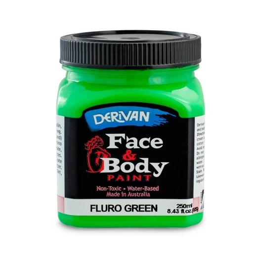 Màu Hóa Trang Màu Xanh Lá Huỳnh Quang 250ml Face Paint 250ml Fluro Green Derivan