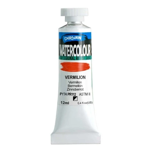 Màu Nước Màu Đỏ Vermilion 12ml Watercolour 12ml Vermilion Derivan