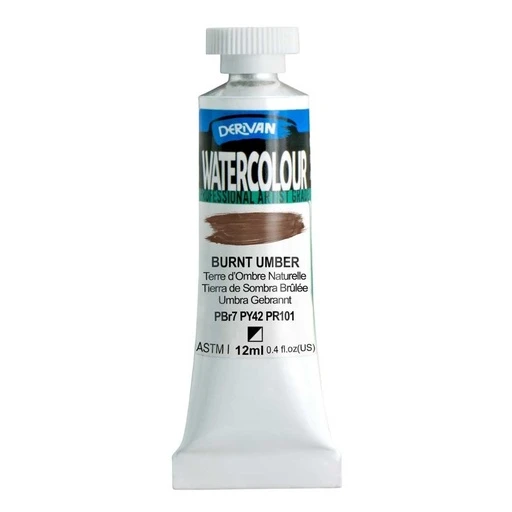 Màu Nước Màu Nâu Umber Cháy 12ml Watercolour 12ml Burnt Umber Derivan
