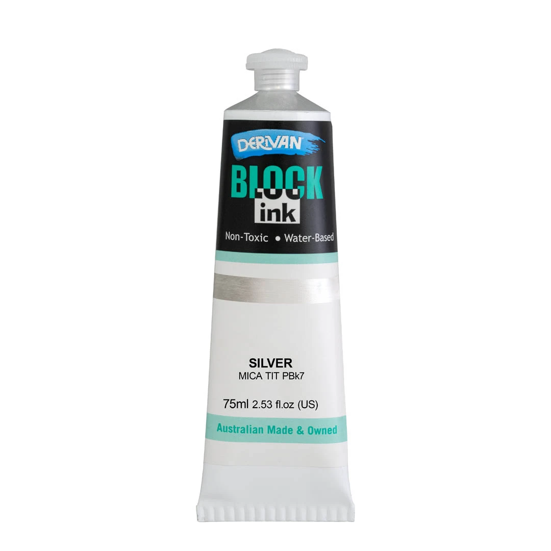 Mực In Khối Màu Bạc 75ml Block Ink 75ml Silver Derivan
