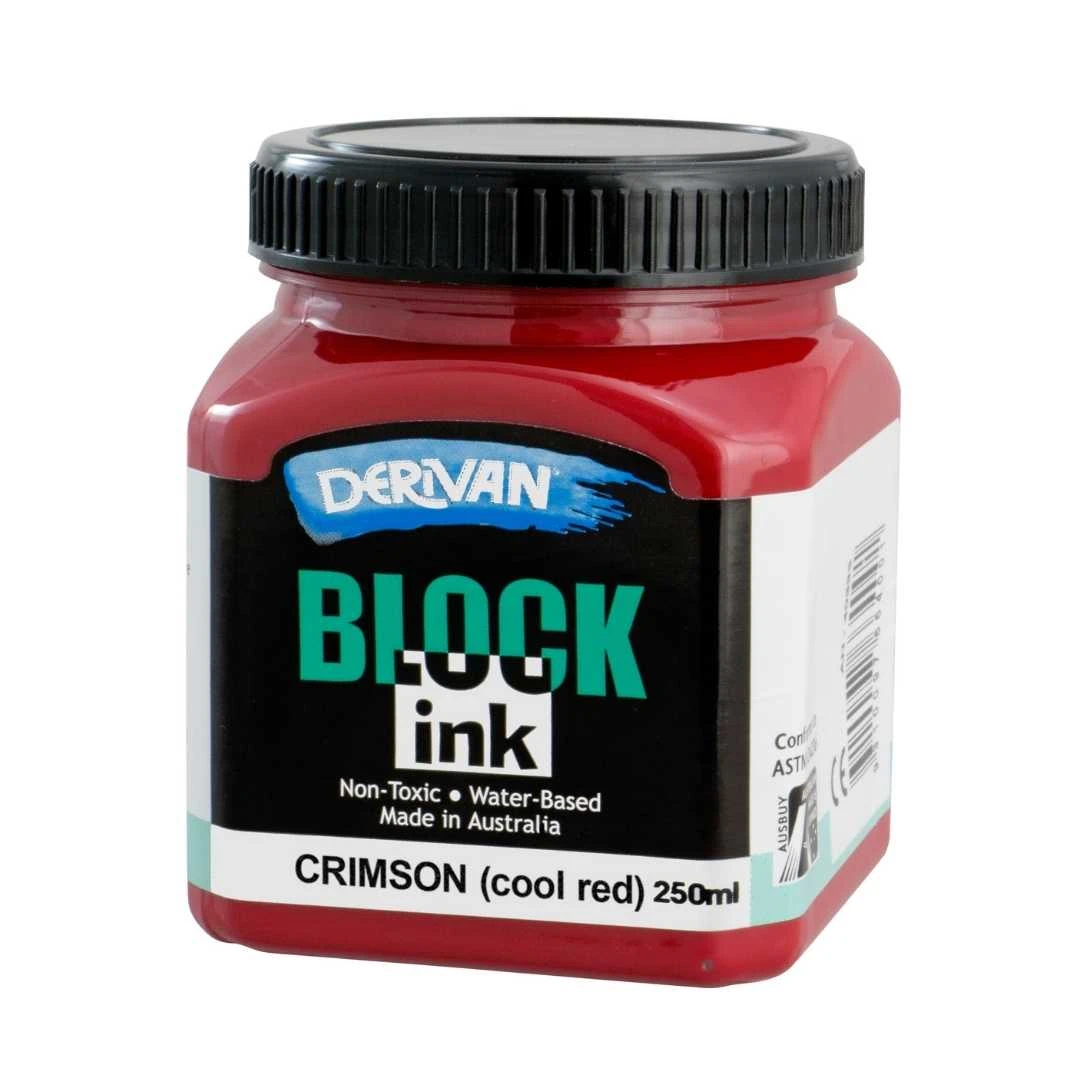 Mực In Khối Màu Đỏ Crimson (tông Lạnh) 250ml Block Ink 250ml Crimson (cool Red) Derivan