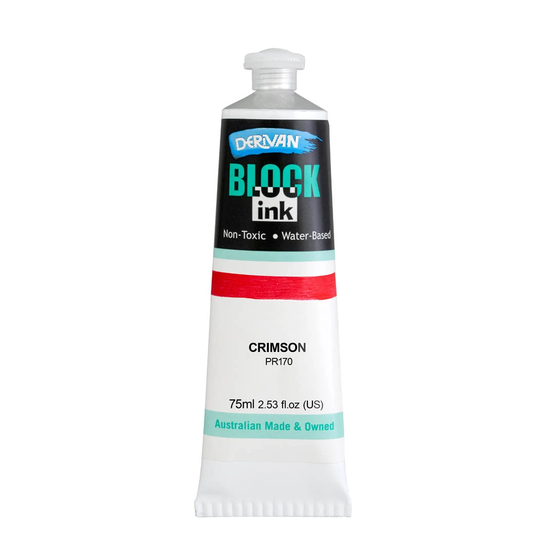 Mực In Khối Màu Đỏ Crimson (tông Lạnh) 75ml Block Ink 75ml Crimson (cool) Derivan