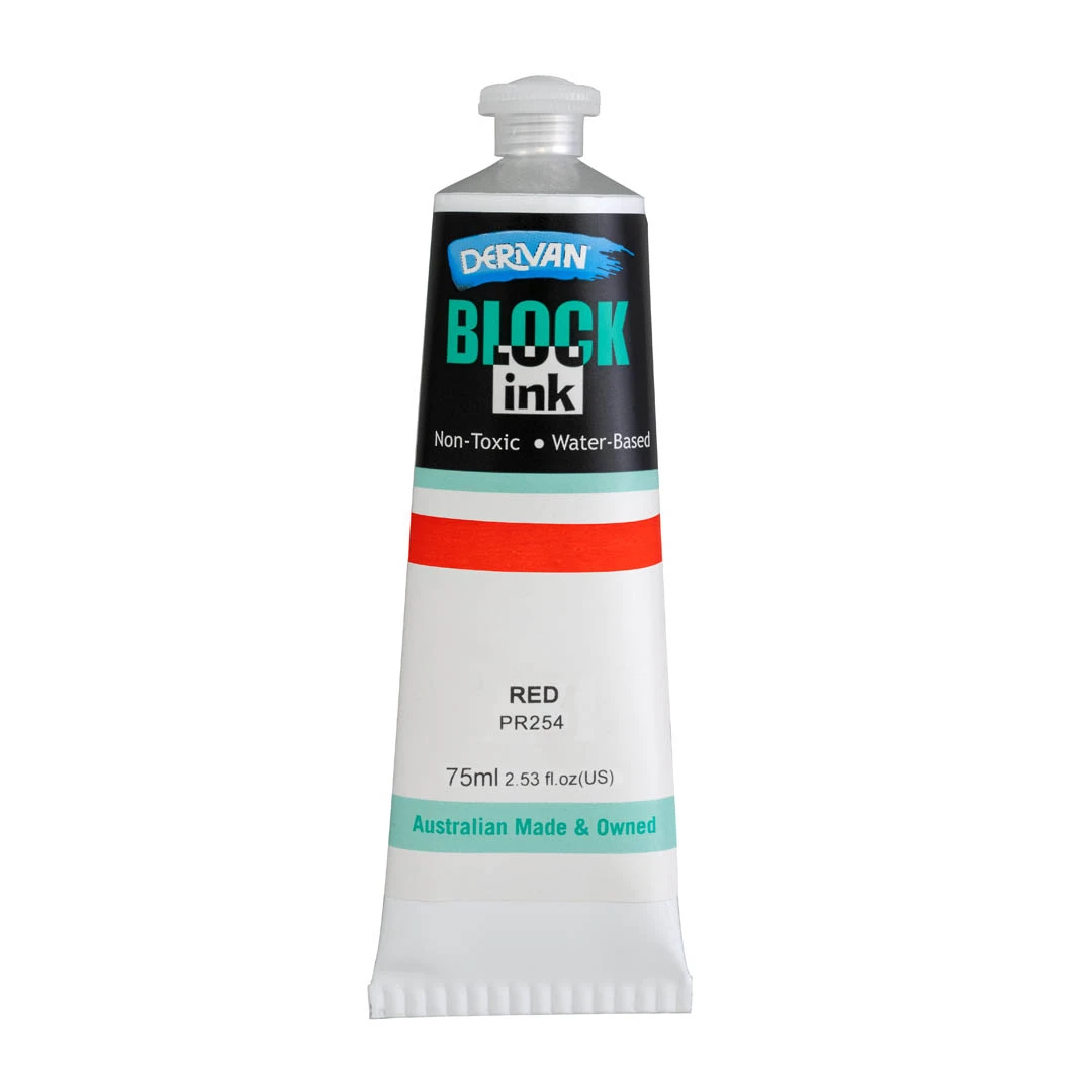 Mực In Khối Màu Đỏ (tông Ấm) 75ml Block Ink 75ml Red (warm) Derivan