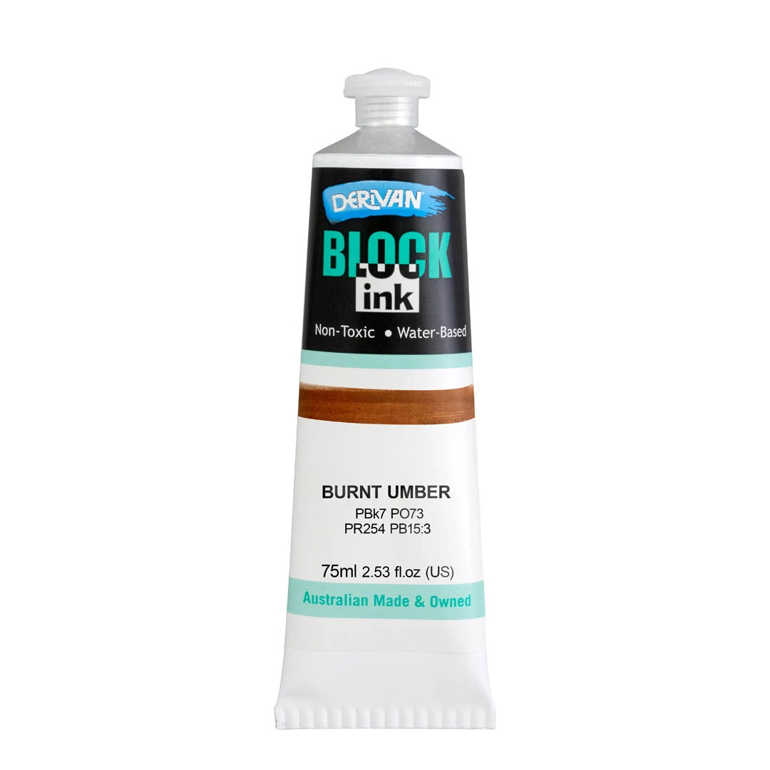 Mực In Khối Màu Nâu Umber Cháy 75ml Block Ink 75ml Burnt Umber Derivan