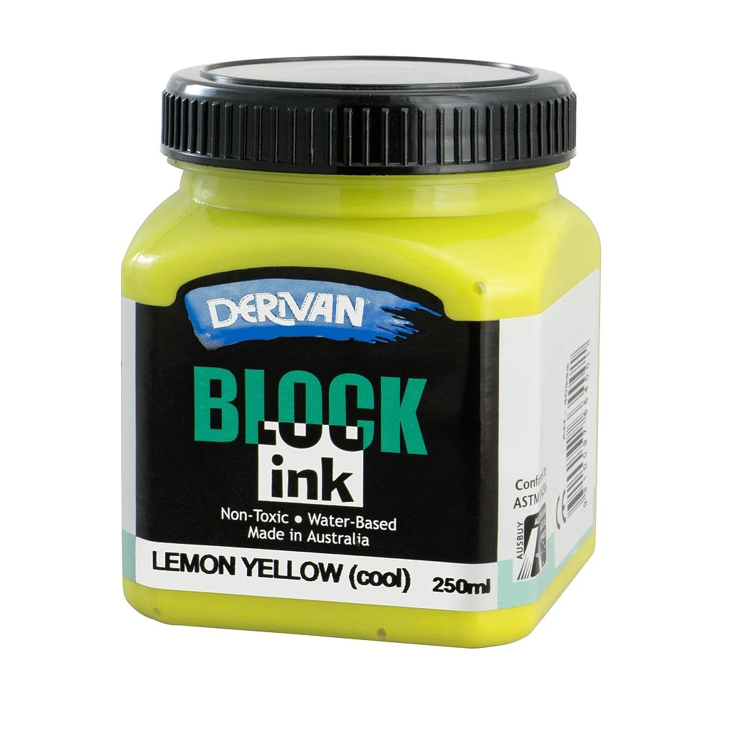 Mực In Khối Màu Vàng Chanh (tông Lạnh) 250ml Block Ink 250ml Lemon Yellow (cool) Derivan