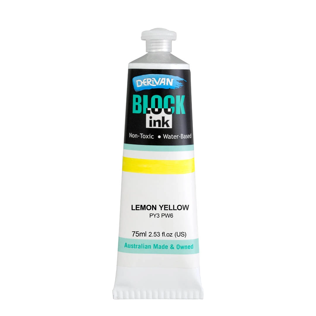 Mực In Khối Màu Vàng Chanh (tông Lạnh) 75ml Block Ink 75ml Lemon Yellow (cool) Derivan