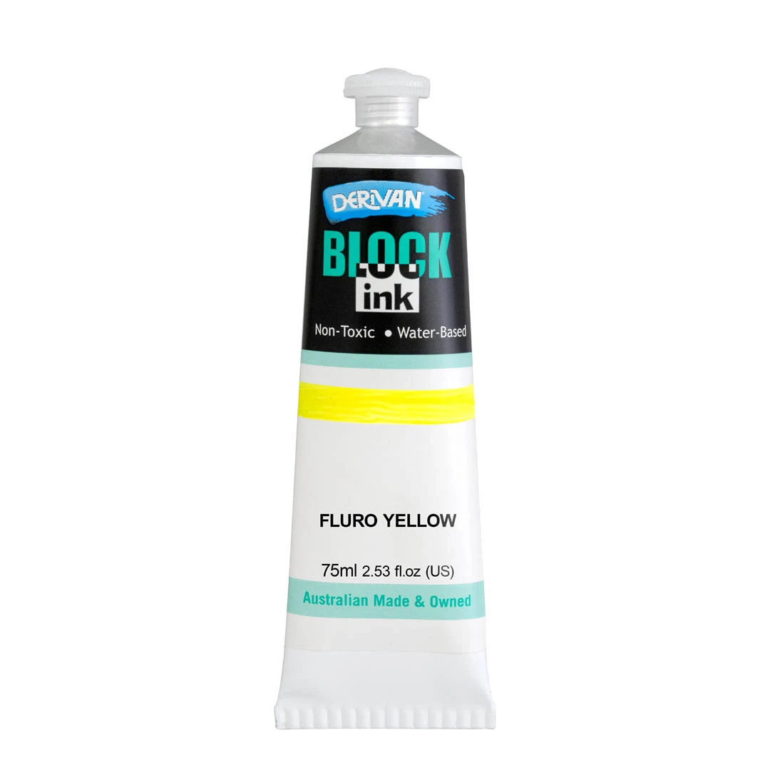 Mực In Khối Màu Vàng Huỳnh Quang 75ml Block Ink 75ml Fluro Yellow Derivan