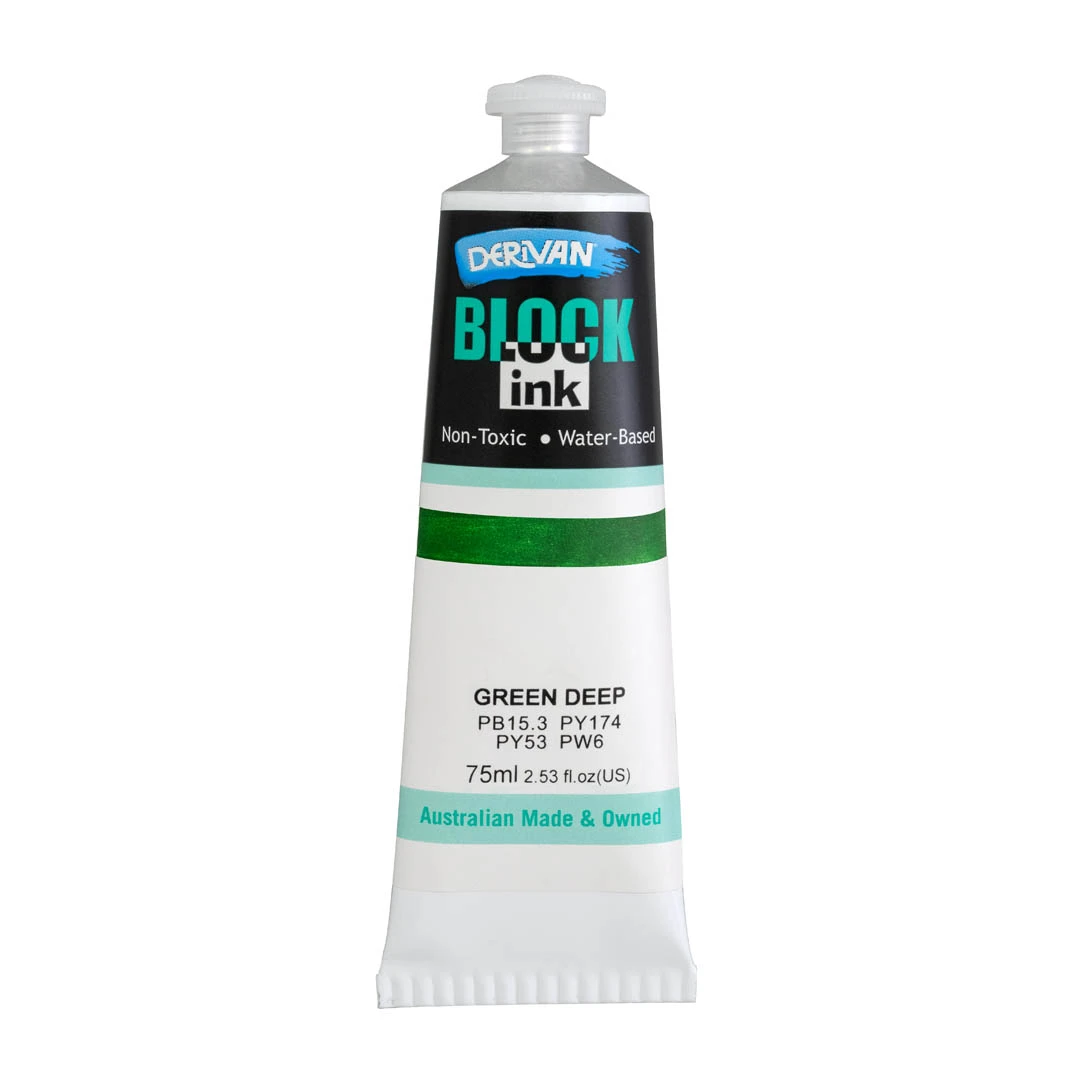 Mực In Khối Màu Xanh Lá Đậm 75ml Block Ink 75ml Green Deep Derivan