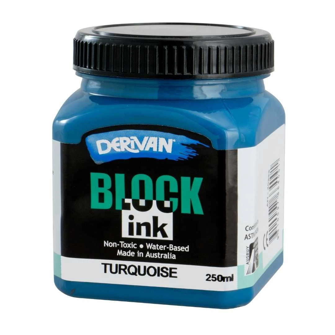 Mực In Khối Màu Xanh Ngọc 250ml Block Ink 250ml Turquoise Derivan