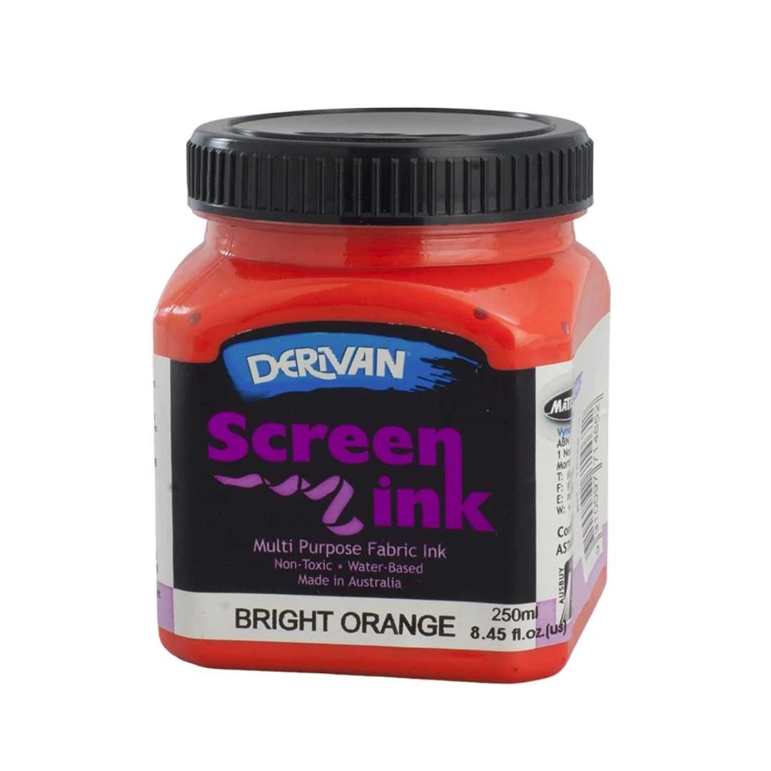 Mực In Lụa Màu Cam Tươi 250ml Screen Ink 250ml Bright Orange Derivan