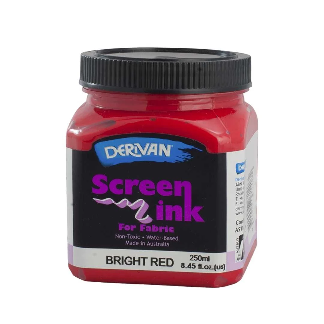Mực In Lụa Màu Đỏ Tươi 250ml Screen Ink 250ml Bright Red Derivan