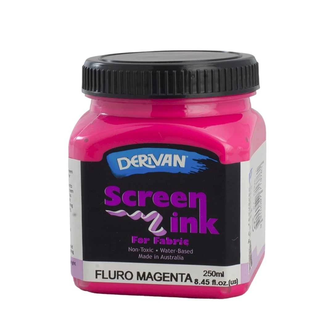 Mực In Lụa Màu Hồng Tím Huỳnh Quang 250ml Screen Ink 250ml Fluro Magenta Derivan