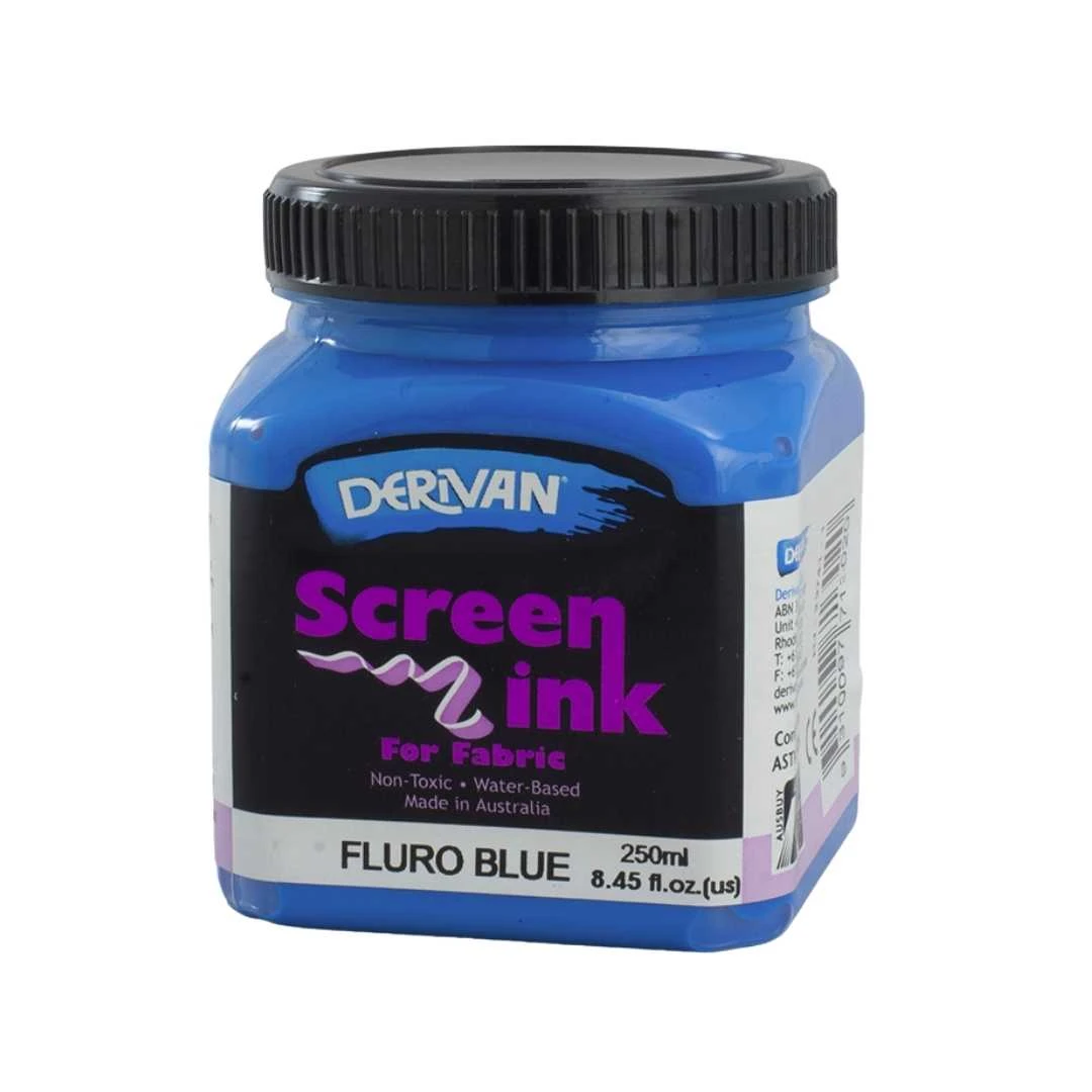 Mực In Lụa Màu Xanh Dương Huỳnh Quang 250ml Screen Ink 250ml Fluro Blue Derivan