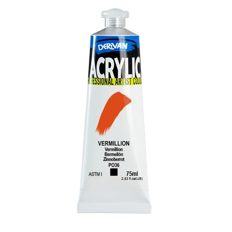 Sơn Acrylic Đỏ Vermilion 75ml Acrylic Vermilion 75ml Derivan