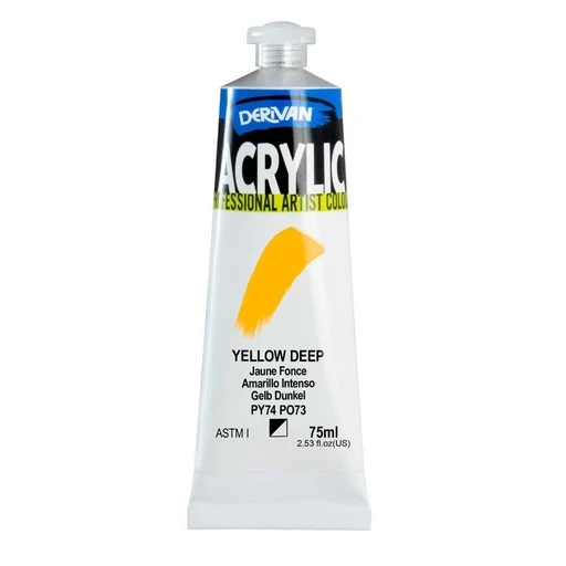 Sơn Acrylic Vàng Đậm 75ml Acrylic Yellow Deep 75ml Derivan